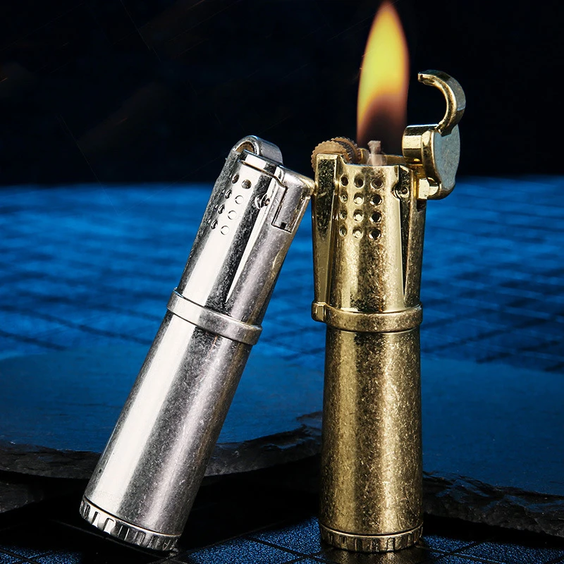 

Vintage Personality Retro Trench Kerosene Lighter Creative Nostalgic Windproof Lighter Open Fmale Windproof Lighters Smoking