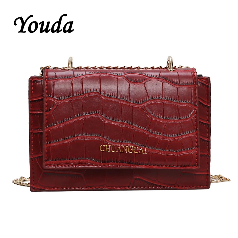 

Youda Spring New Fashion Retro Simple Chain Strap Shoulder Bag Classic Original Sweet Crossbody Tote Leisure Solid Color Handbag