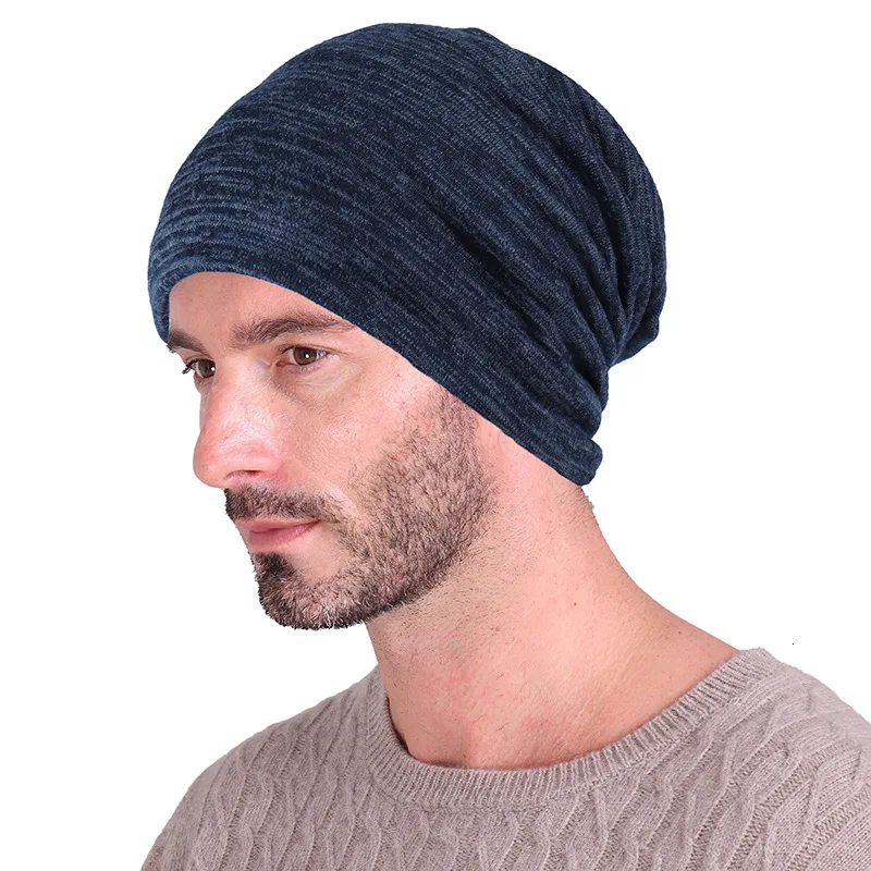 Весенне-осенние вязаные шапки Skullies для мужчин и женщин, вязаная шапка, двухслойная тонкая хлопковая шапка