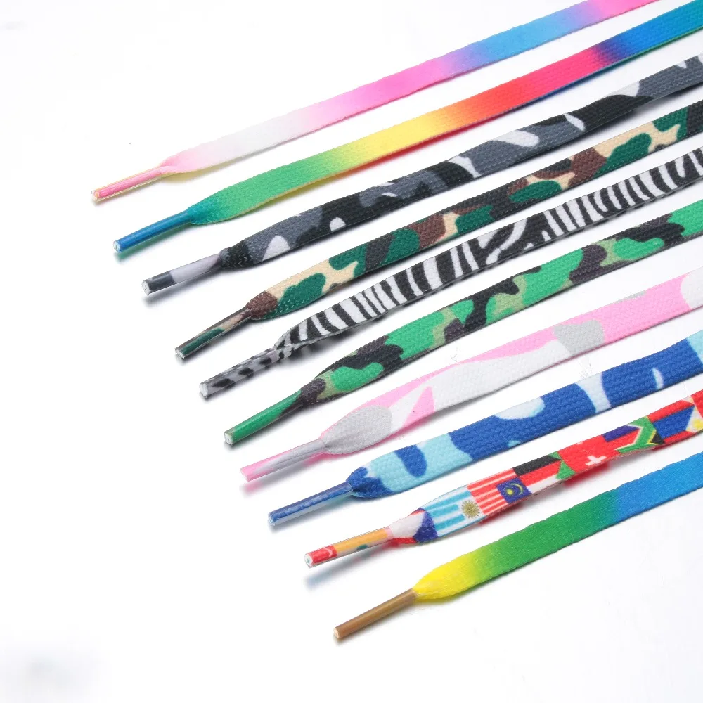 Colorful Shoelace Fashion Pattern Flat Long shoestring Flat Shoe Canvas Shoestring Multi Color Printed Shoelace Shoes Accessorie
