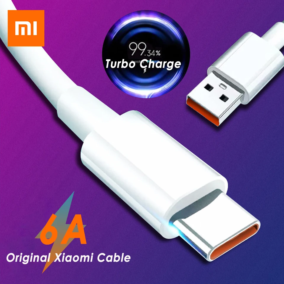6a original xiaomi tipo de cabo c turbo carregador cabo usb c 33w carga rápida 4 + 5a 2m para redmi nota 10 pro k40 pro + xiaomi mi 11