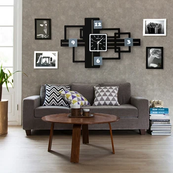 

20inch Big Wall Clock With Photo Frame Larger Living Room Fashion Wedding Wall Watch Home Decoration Wall clock With Pictures