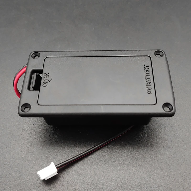 12/50 шт. ABS 9V Батарея Коробка Чехол Крышка держатели для активных бас-гитары пикап с проводами черный Замена аксессуары - Цвет: with connect x12pcs