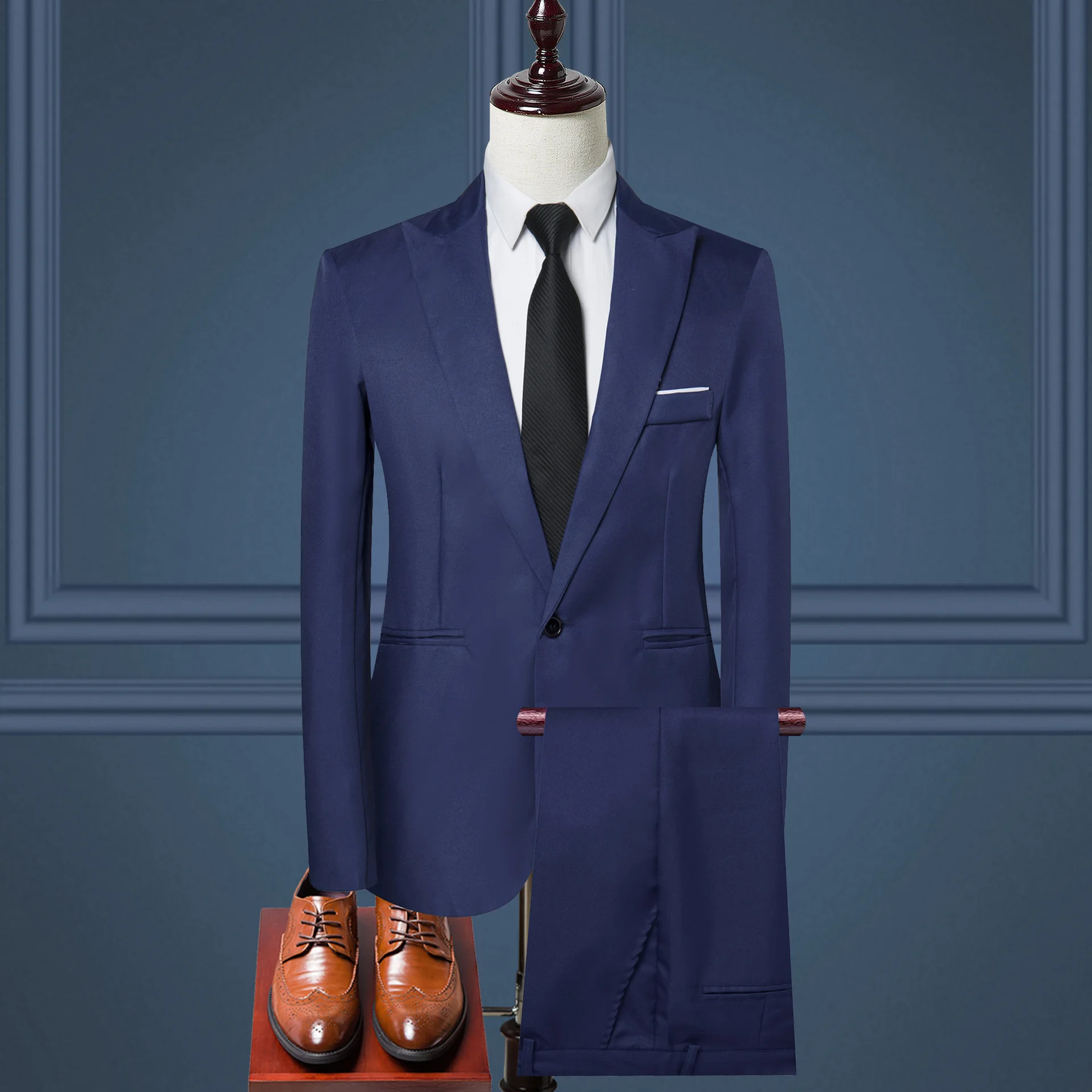 2020 New Men Plus Size 5XL Slim Casual Blazer+Pants Men Suits for Business Office Formal Party Wedding 2 Pieces Men Blazer Set
