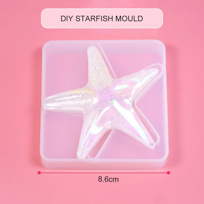 Star fish 1 шт. ремесло DIY прозрачный AB смолы формы оболочки парусник Силиконовое весло хвост русалки Дельфин формы для DIY изготовления аксессуаров - Цвет: Star fish