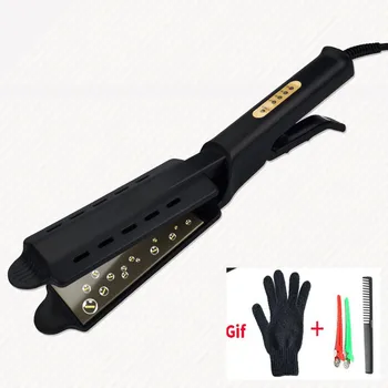 

Hair Straightener Four-gear Temperature Adjustment Ceramic Tourmaline Flat Iron Women Hair Straightener Widen Panel Hair