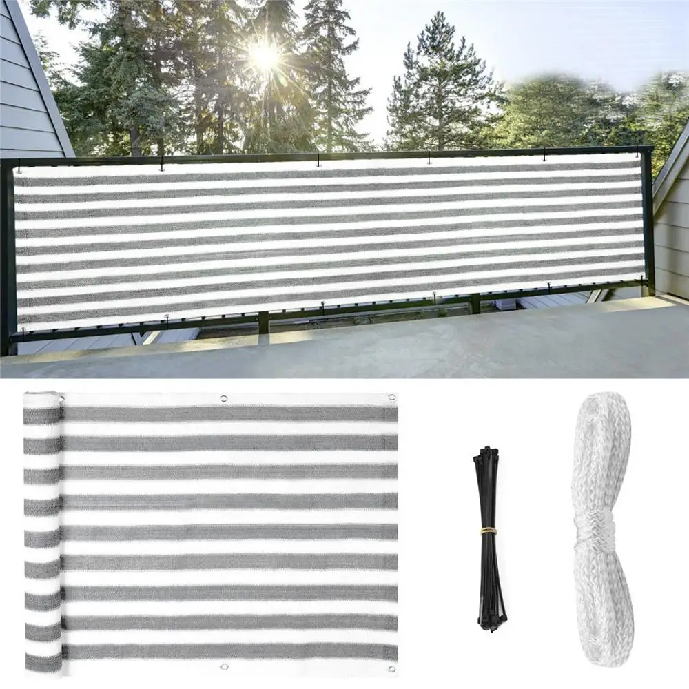 

Home Balcony Privacy Screen Fence with Grommets Fence Windscreen Sun Shade UV-Proof Child Safe Protection Summer Supply