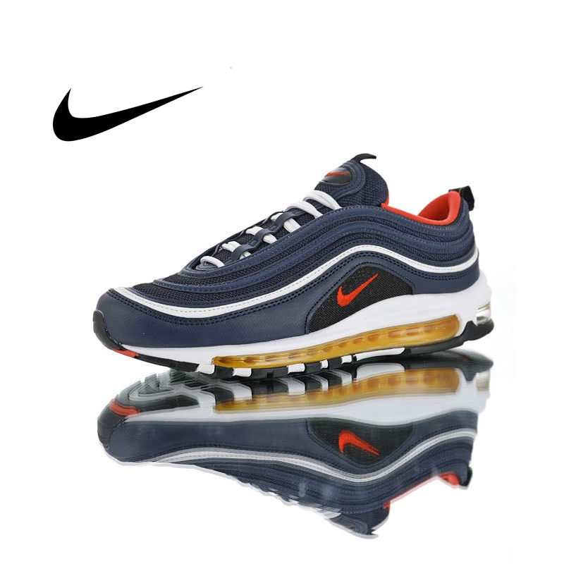 Кроссовки Nike Air Max мужские дышащие спортивная обувь для бега 97 дюймов темно-синий