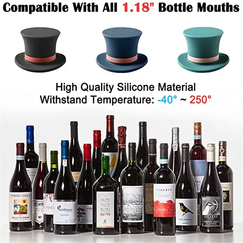 Wine stopper wine stoppers beer bottle caps bottle seals beer bottle seals wooden cork stopper Creative Hat Shape Silicone Wine Bottle Stoppers Leak Wine Bottle Cap Fresh Keeping Sealers Beer Champagne Closures For Bar Tool