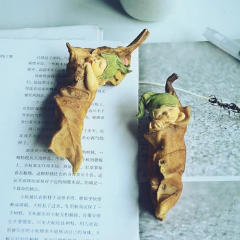 

2020 New Cute Sleeping Leaf Elf Figurines Miniatures Resin Mini Angle Baby Dolls Furnishing Articles Home Garden Decoration