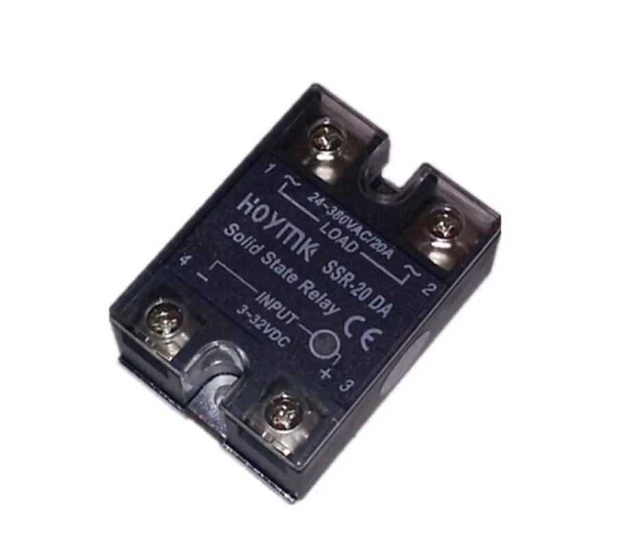 

20A Single Phase SSR-20DA Input 3-32VDC AC Solid State Relay Load 24-480VAC 2PCS