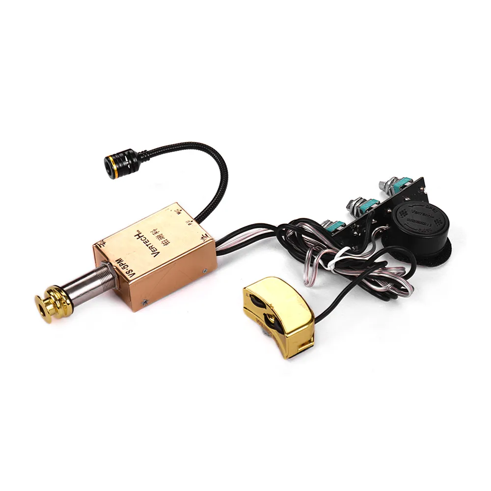 

VERTECHnk VS-5PM Guitar Soundhole Pickup Transducer Saddle + Microphone Dual Pick-up Ways Guitar Accessories