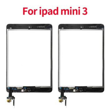 

10Pcs/lot touch panel replacement For iPad mini 3 Touch Screen Digitizer Assembly Home Button & Home Flex Cable + IC Connector