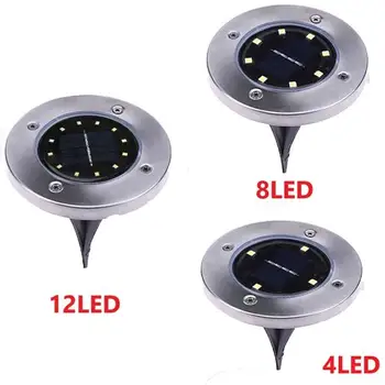 

4/8/12 LED Multicolor White Warm White Solar Power Buried Light Lamp Outdoor Ground PathWay Garden Lawn Decking Light