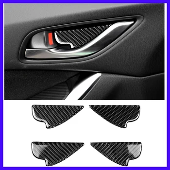 

Car interior door handle bowl sticker For MAZDA3 CX-5/CX-3/CX-8/CX-9 2014-2018 carbon fiber interior Door Handles sticker 4pcs