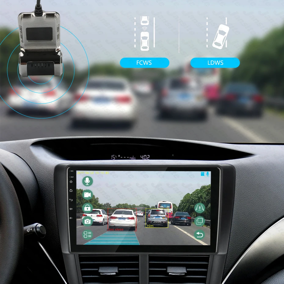 Jansite ADAS Автомобильный авто DVR рекордер для андроид мультимедийный проигрыватель FCWS LDWS скрытый тип петля запись usb Dash Cam g-сенсор