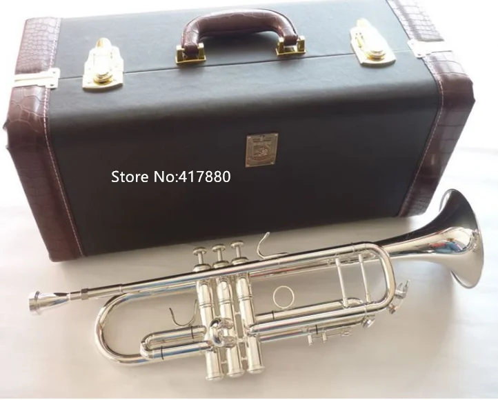 Hot Sell Bach LT180S-72 Bb Small Trumpet Silver Golden Key Professional Music Instruments with case Free Shipping