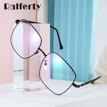 Ralferty, большие квадратные очки для глаз, очки по рецепту, женские очки с оправой, декоративные металлические оправы для очков, без диоптрий D16040