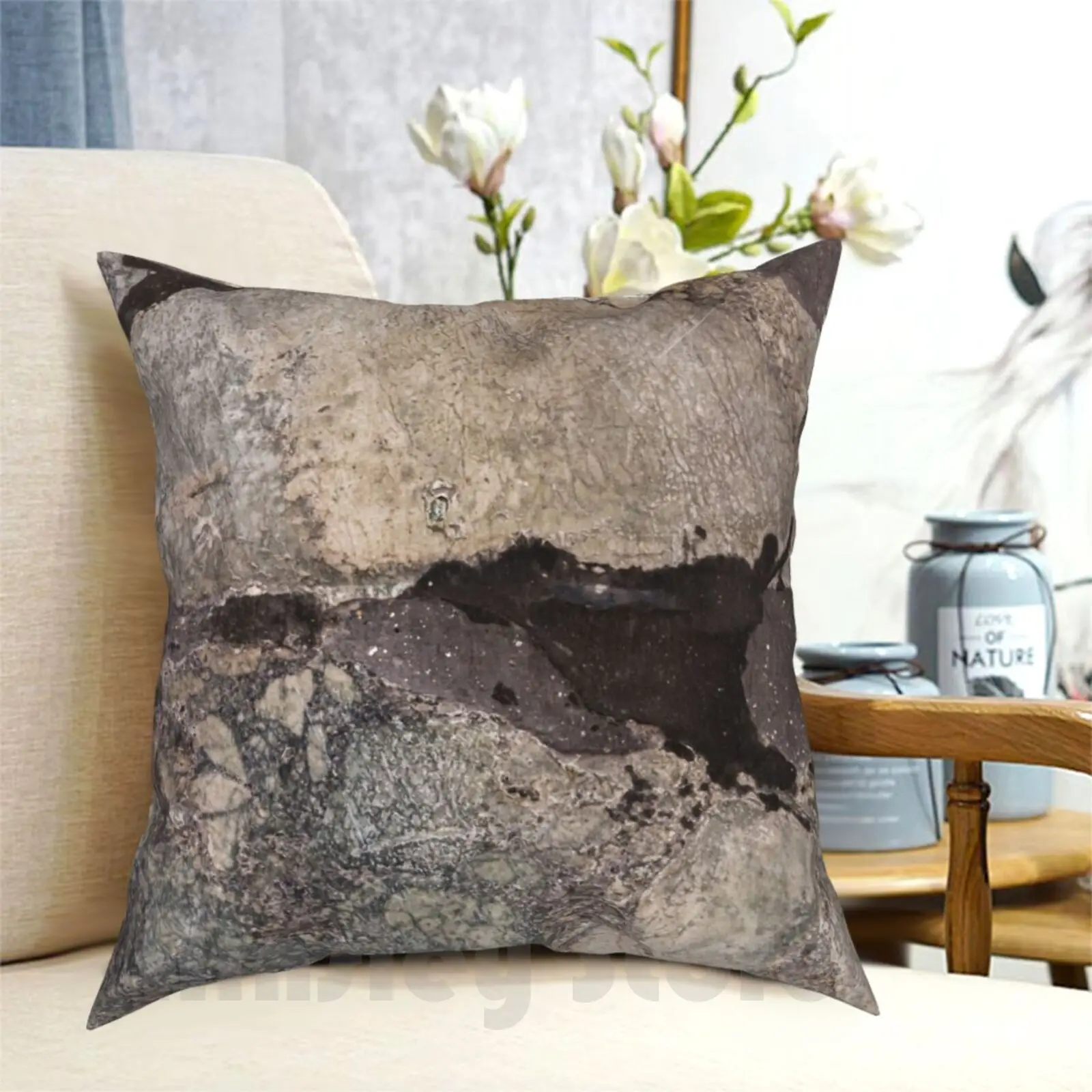 

Grey Marble Texture Background Pillow Case Printed Home Soft DIY Pillow cover Marble Yellow Background Gray Slab Black