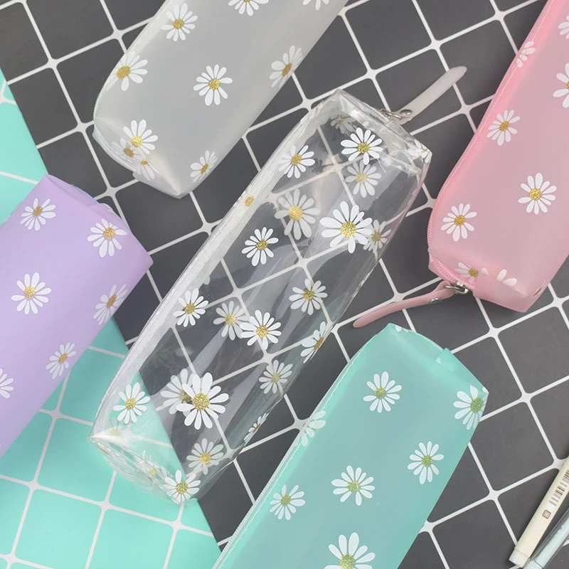 Pencil Pouch Girls Student Pencil Case School Flower Flower Pencil
