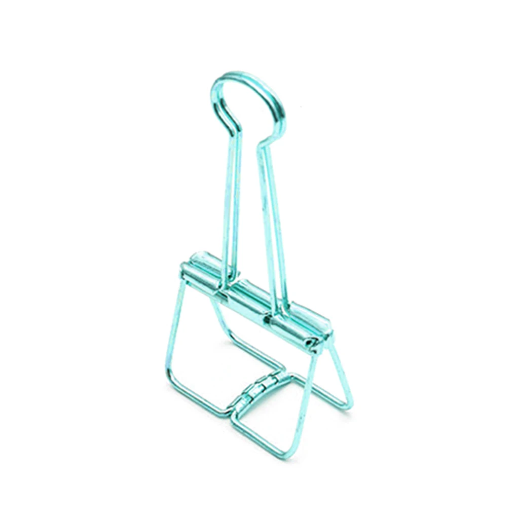 6pcs Metal Hollow Long Tail Clip Office Binding Clip Document Paper Bill Organizer Office Supplies S/M/L