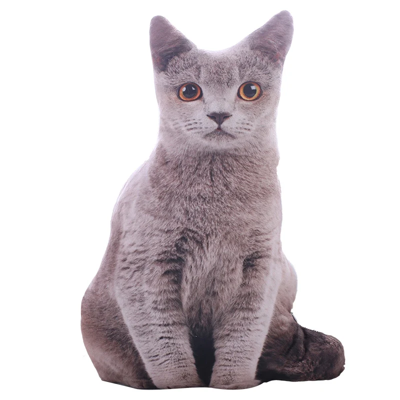 1PCS 50CM 3D Simulation Cat Plush Stuffed Soft Pillow Cute Lifelike Dog Sofa Bedroom Cushion Kids Toys Home Decoration Gifts 4