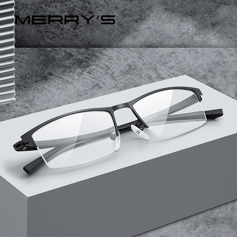 MERRYS Men Optical Frames Eyeglasses Frames Rack Commercial Glasses Fashion Eyeglasses Frame Myopia Titanium Frame TR90 Legs Eyeglasses Frames Eyeglass Frames Myopia Glasses Optical Glasses