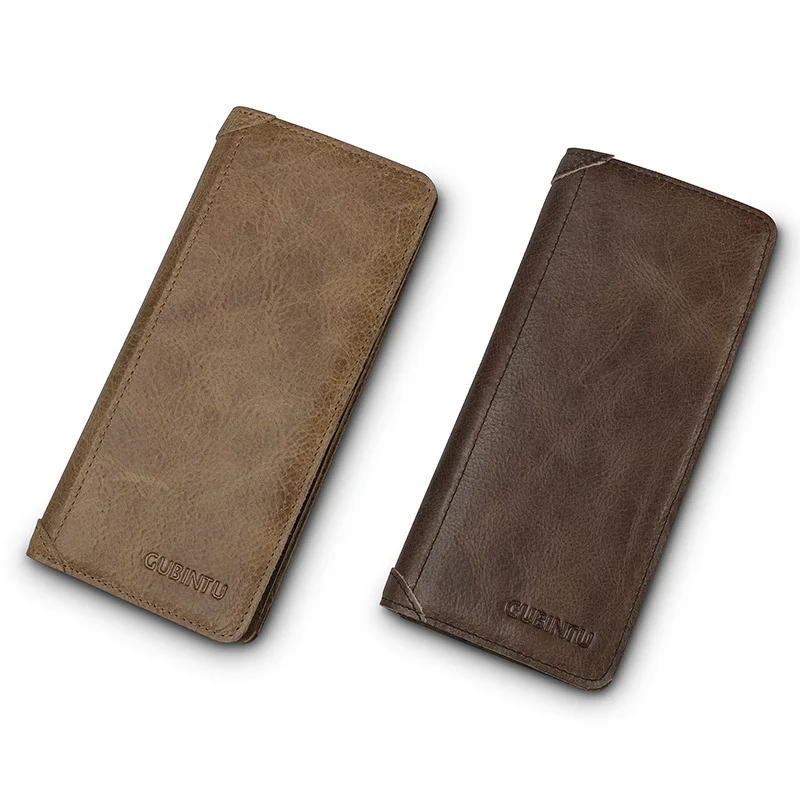 Foreign Trade Custom RFID Crazy Horse Leather Wallet Anti-Magnetic Men's Long Leather Wallet Leather Wallet Clutch Bag Hair
