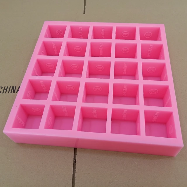 25 Cavities Square Cube Silicone Mold Custom Soap Mold With Logo Customized  Soap Bath Bomb Molds Candle Wax Melt Mould - Soap Molds - AliExpress
