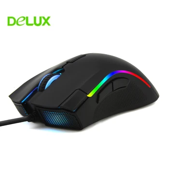 

Delux M625 PMW3360 Optical Gaming Wired Mouse Ergonomic Computer Mause RGB Backlit 12000DPI 7 Buttons PC Gamer Mice For PUBG LOL