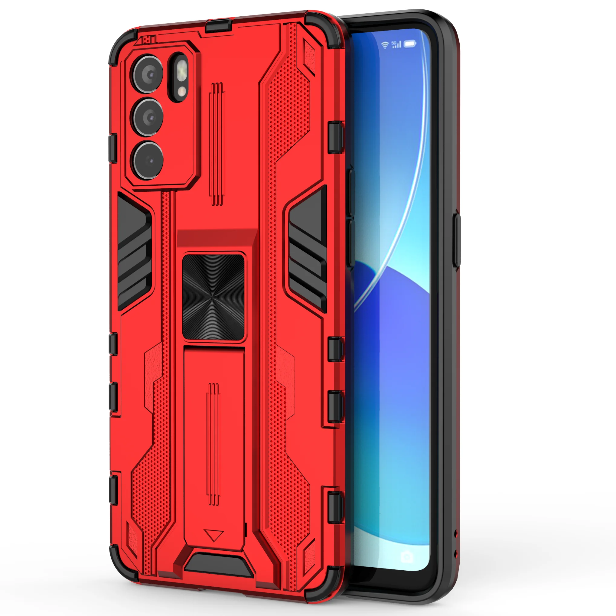 Armor Metal Magnetic Phone Case For Oppo Reno Find F19 X3 5Z 5G K9 4G Lite 5F 6 Pro Plus 5  Invisible Bracket Protector PC Cover