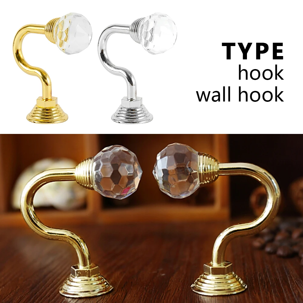 2pcs Retro Crystal Glass Curtain Holdback Hooks Wall Tie Back Hanger Holder Drawer Handle Accessories | Дом и сад