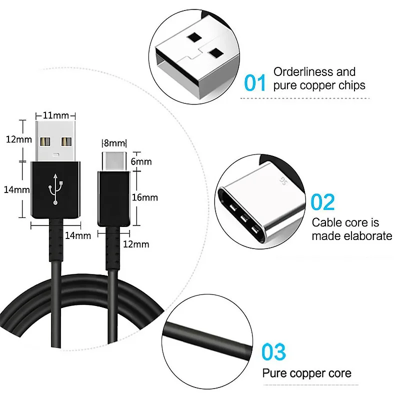 Samsung S10 S9 S8 Plus Fast Charger Power Adapter 9V 1.67A Quick Charge Type C Cable For Galaxy A70 A50 A30 S A31 A51 Note 7 8 9 usb c 20w