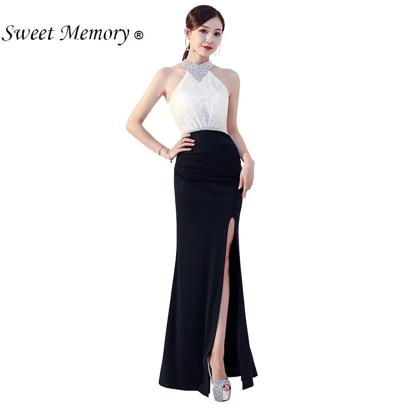 

A19142 Elagent Halter Evening Dress Floor Length Wedding Evening Party Dress