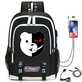 

Japan anime Danganronpa backpack USB charging Backpack teenagers School Bags women men travel Laptop Shoulder bag