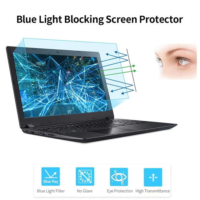 Blue Light Blocking Screen Protector High Transmittance/Anti UV&Glare Filter Screen Film for 13.3'' - 27'' Monitor or Laptop 2