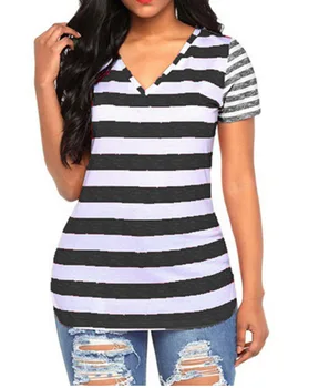 

T Shirts Women New Hot Sale Student T-shirt Womens Fashion Harajuku Striped