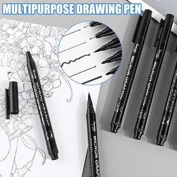

9pcs Black Fine Tip Sketch Pen Drawing Line Comic Anime Art Waterproof Painting Pen New LHB99