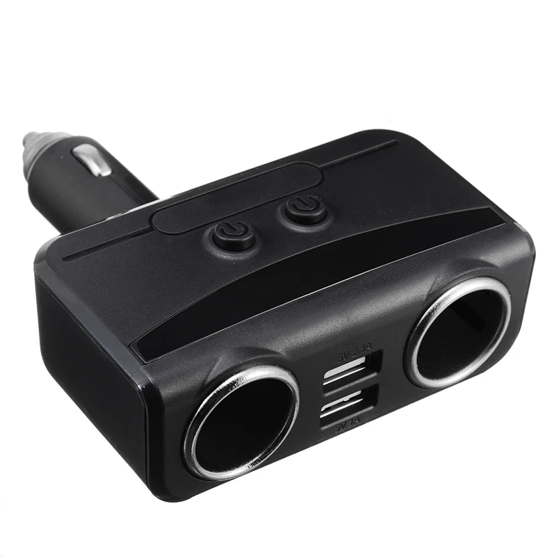 DC 12-24V автомобильный прикуриватель USB зарядное устройство Черный прикуриватель разветвитель двойной usb порт зарядки зарядное устройство для мотоцикла