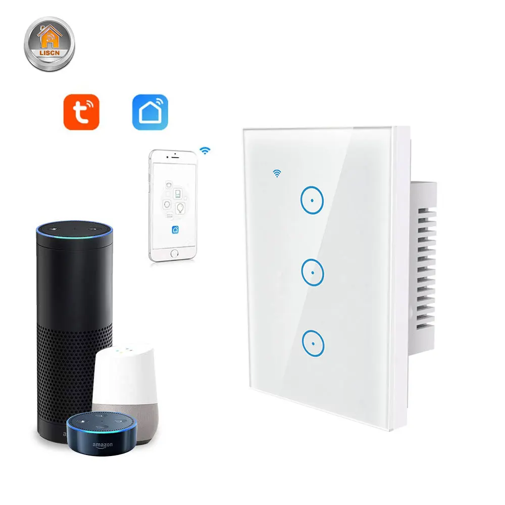 USAUAC110240V13GangWiFiSmartSensorSwitchRemoteControlLight