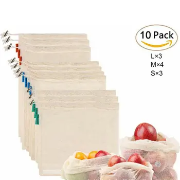 

Pure Cotton Mesh Bag Organic Cotton Mesh Bag Customizable Beam Mouth Cotton Mesh Bag Convenient Portable