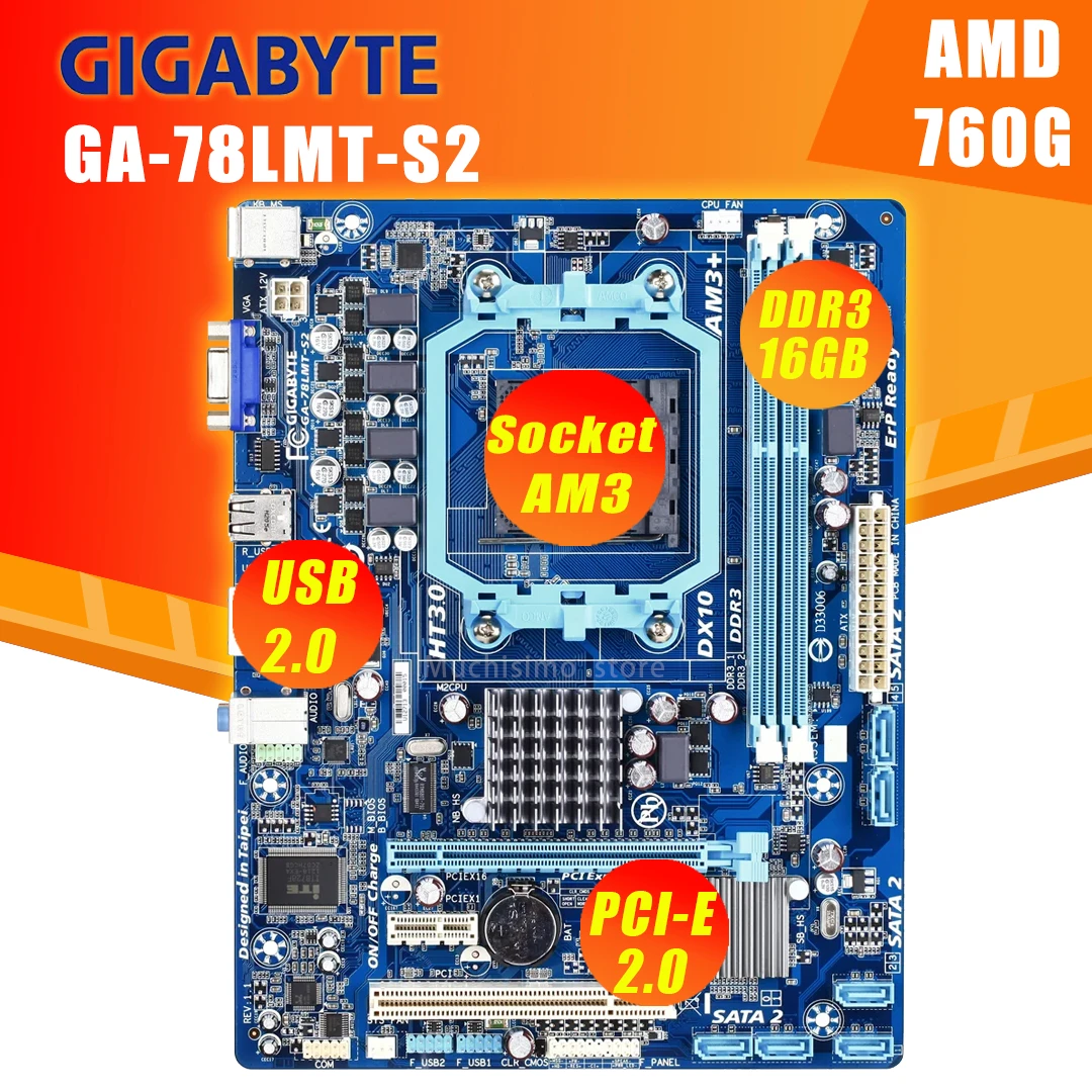 Gigabyte Ga78lmts2 Desktop Motherboard 760g Socket Am3 Hp AliExpress