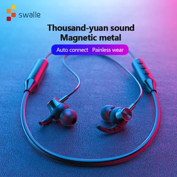 

Swalle Bluetooth Earphone Wireless Lightweight Sport earphones IPX5 Waterproof 6D Stereo Bass Earphone with HD Mic for Phone