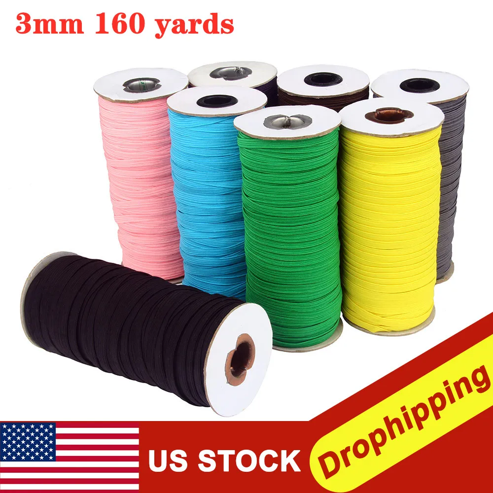

3mm Colorful Mask Elastic Rubber Band Mask Ear Hanging Rope Round Elastic Band DIY Craft Sewing Garment Accessories