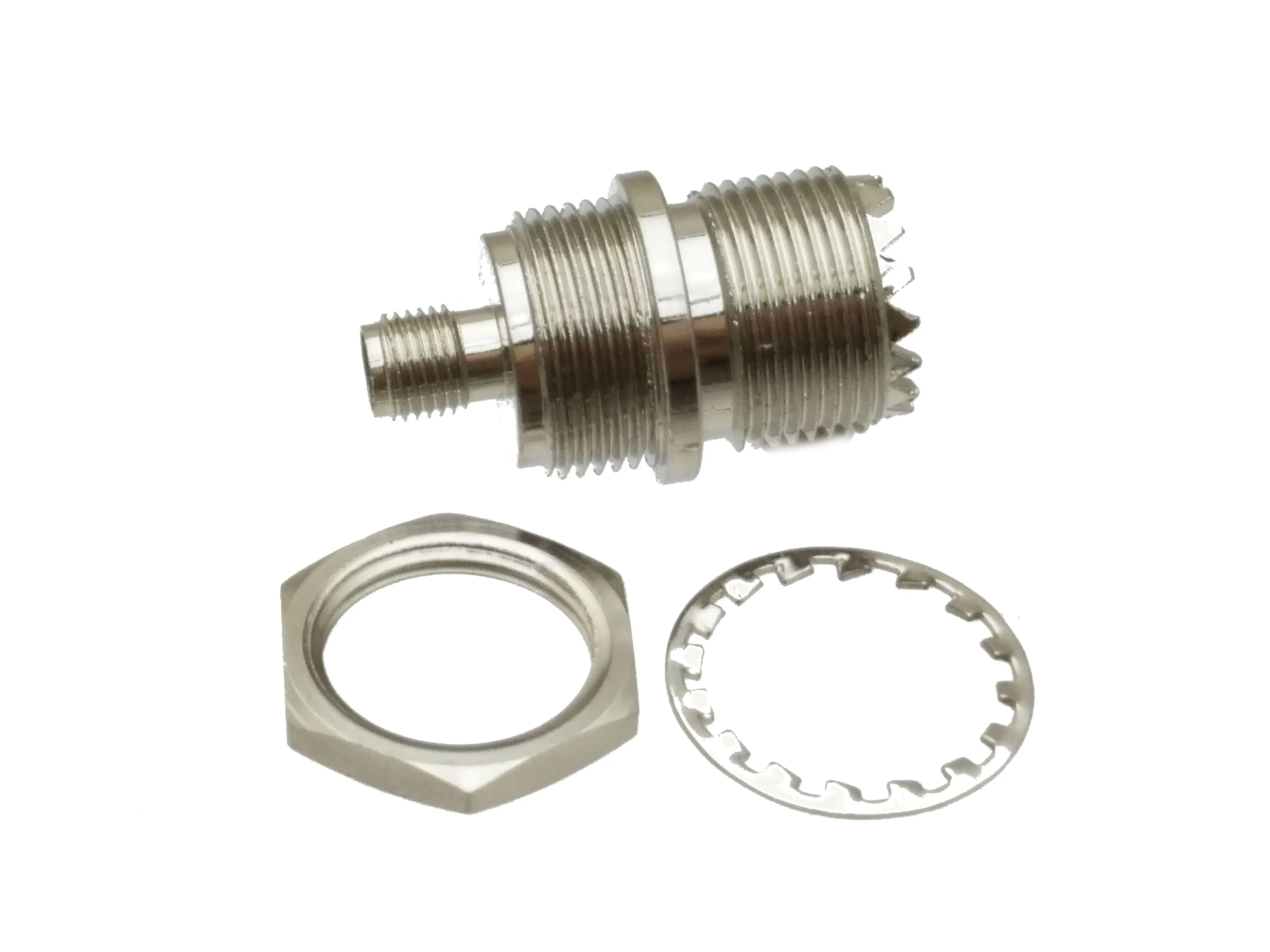 1pce адаптер UHF female SO239 к SMA jack M16 перебойная головка монтажный разъем F/F|Соединители|