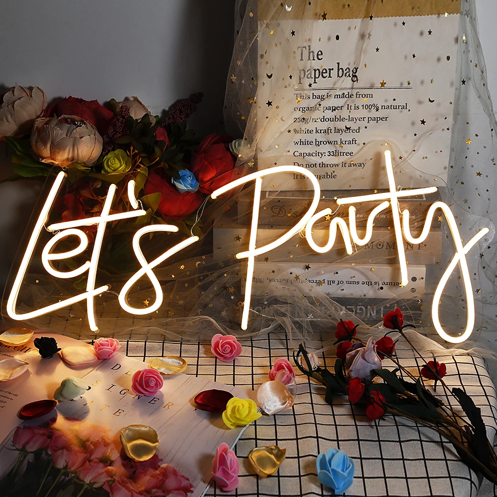 США/Великобритания/ЕС LED Lets вечерние неоновые огни с буквенным принтом для