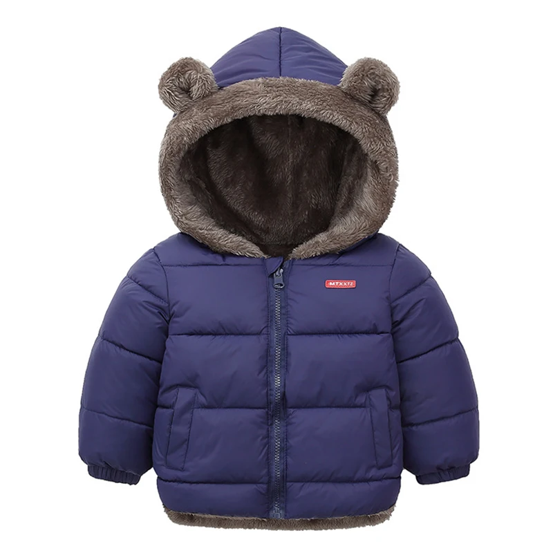Winter Kids Thicken Jackets For Girls Coats Boys Jackets Plus Cashmere Toddler Hooded Outerwear Infant Children Clothes kids jackets