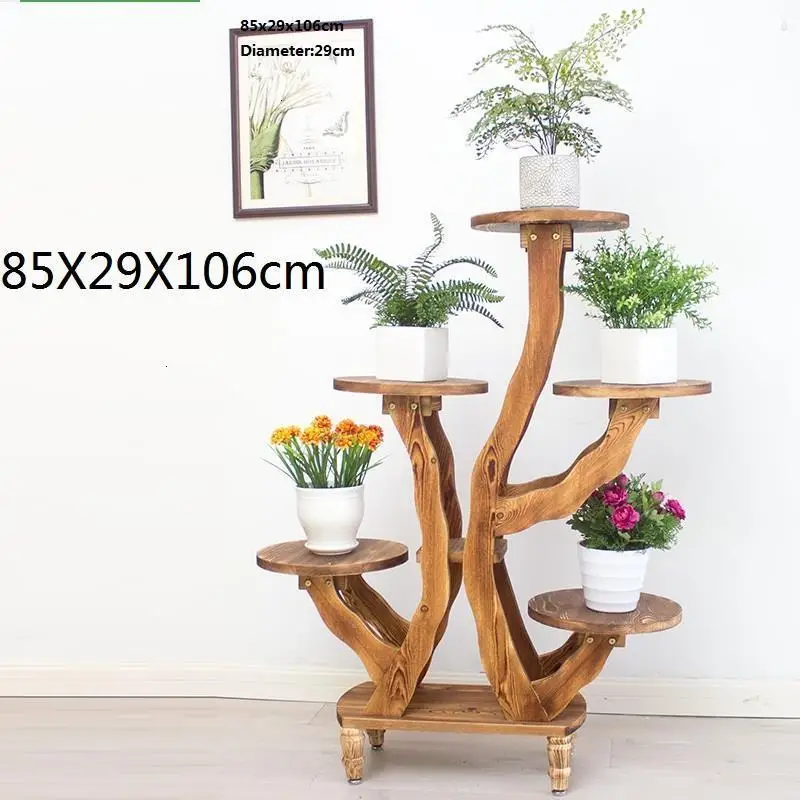 Version H Para Macetas дерево Estanteria Escalera Etagere Pour Plante гостиная Stojak Na Kwiaty балкон цветок Dekoration завод полка - Color: Version H