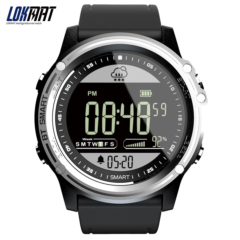 LOKMAT MK06 водонепроницаемые Смарт-часы с Bluetooth, установка цели, измерение расстояния, фитнес-трекер, шагомер для Android/iOS