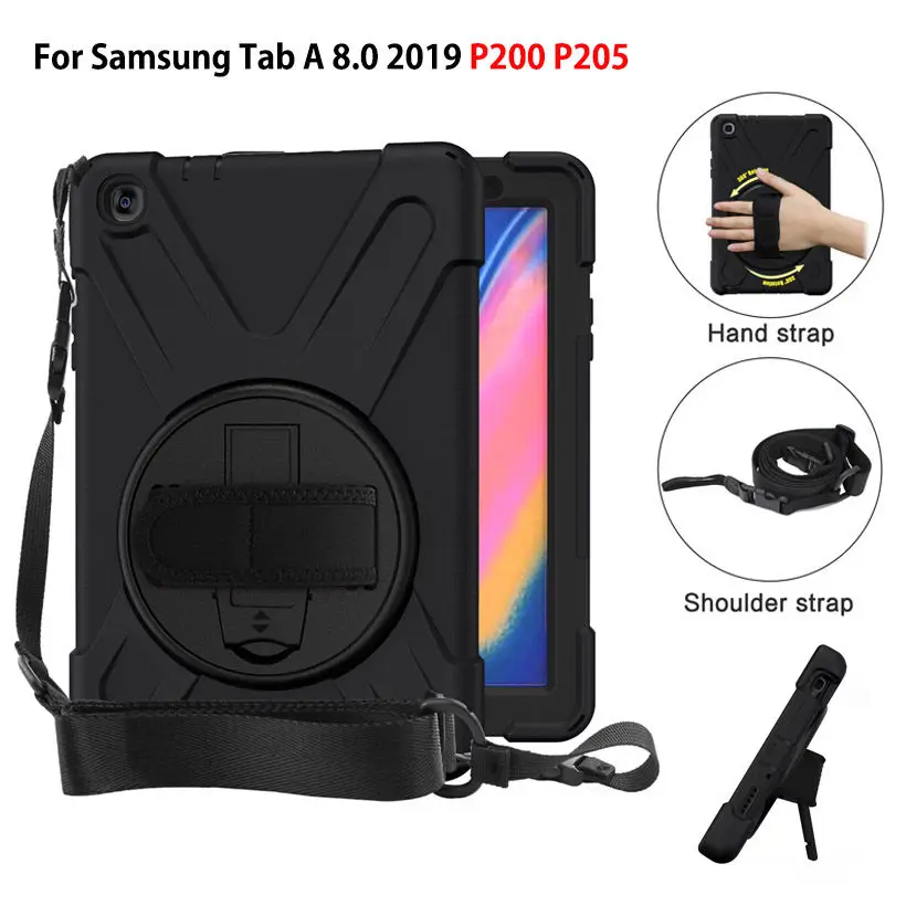 Capa para Samsung Galaxy Tab a 8.02023 com s Caneta 8.0 Sm-p200 P200 P205 Capa Funda Resistente à Prova de Choque com Alças de Pulso
